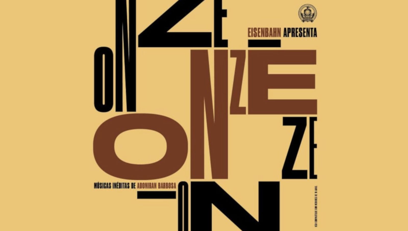 ONZE album artwork: typographic composition presented by Eisenbahn